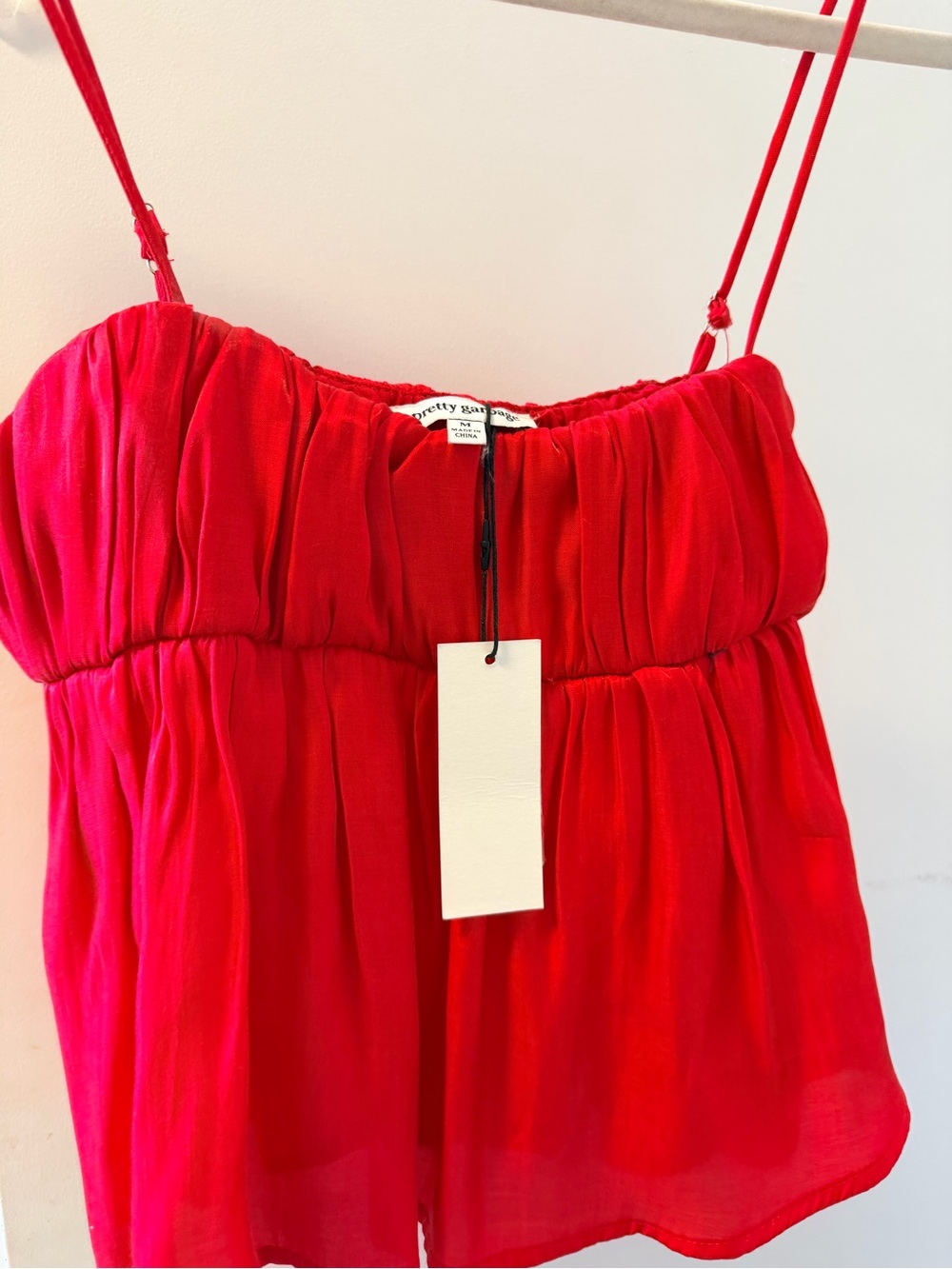 New Pretty Garbage Red Spaghetti-Strap Bustier Top